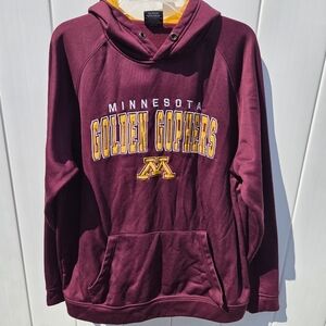 Minnesota Golden Gophers Hoodie Sweatshirt Mens Large Maroon Kangaroo Pockets